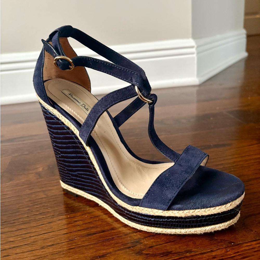 Massimo Dutti leather wedges